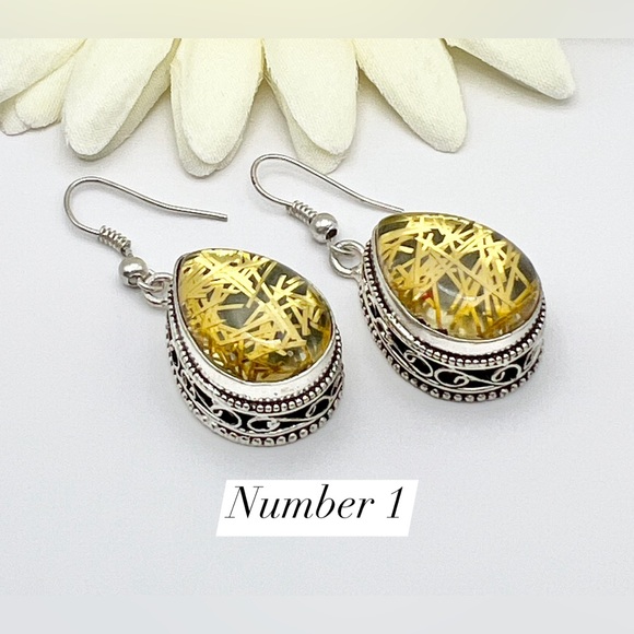 GOLDEN RUTILE EARRINGS - Picture 10 of 12